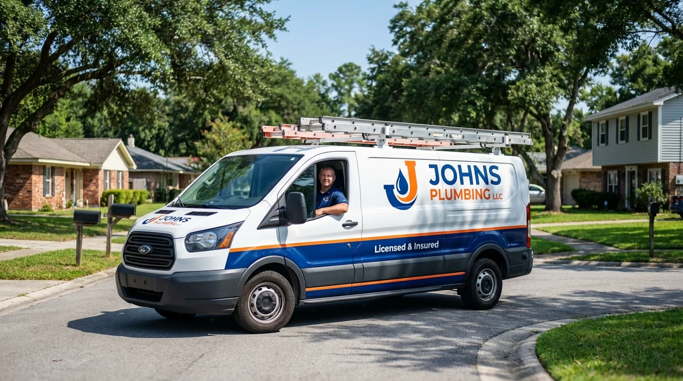 Johns Plumbing LLC service van in Superior, AZ