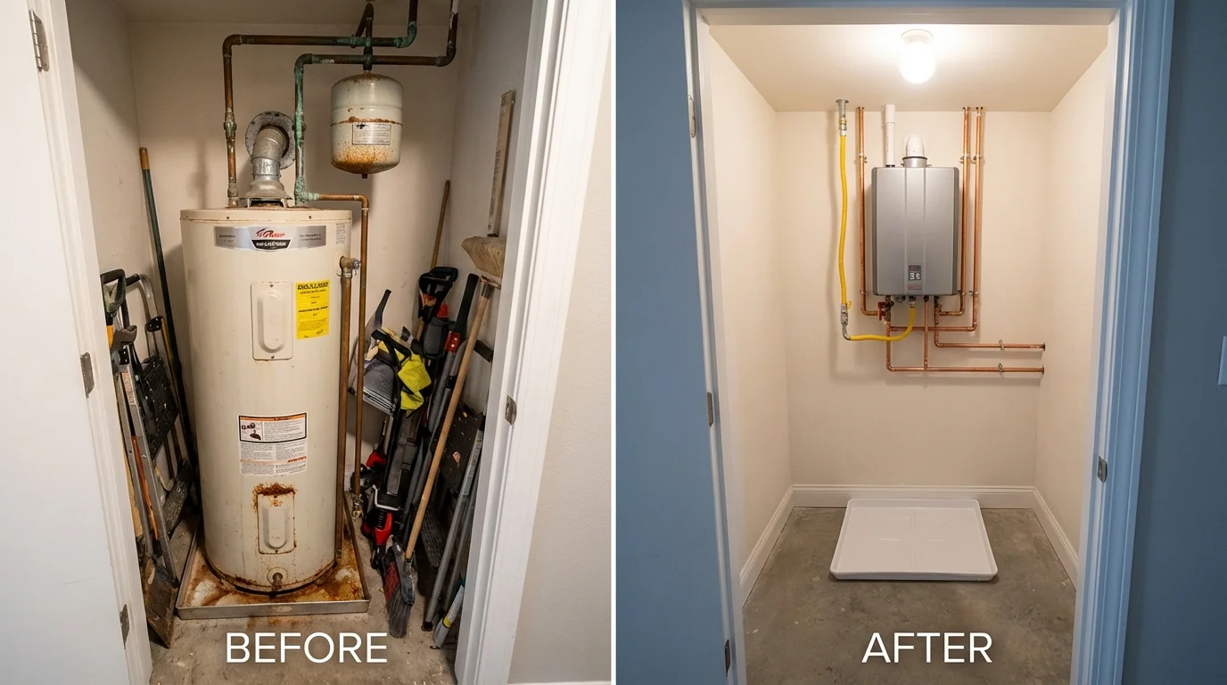 Tank water heater versus wall-mounted tankless unit comparison for Superior, AZ homeowners